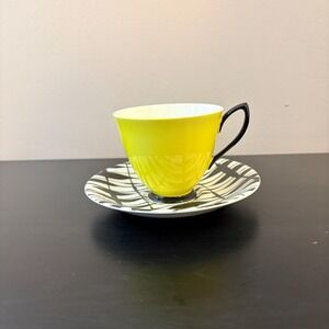 Royal Albert South Pacific Demi & Saucer MCM‎ Yellow & Black Bone China England